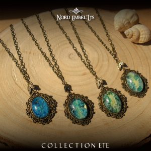 Colliers pendentifs résine Eté