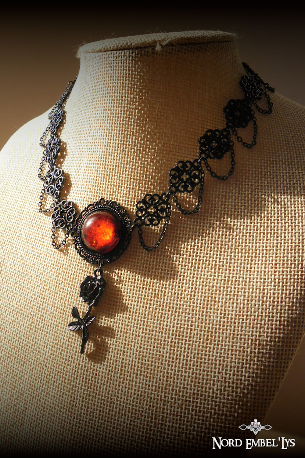 Collier Goutte De Sang Halloween - Accessoire Costume Vampire Gothique - Pour Fête, Cosplay, Carnaval