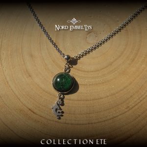 Collier résine vert Lacerta