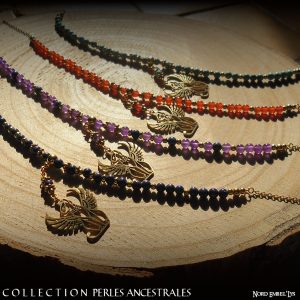 Colliers Chat Egyptien perles naturelles